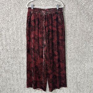 Garnet Hill Pants Men’s Medium Patterned Silk Blend Velvet Wide-Leg